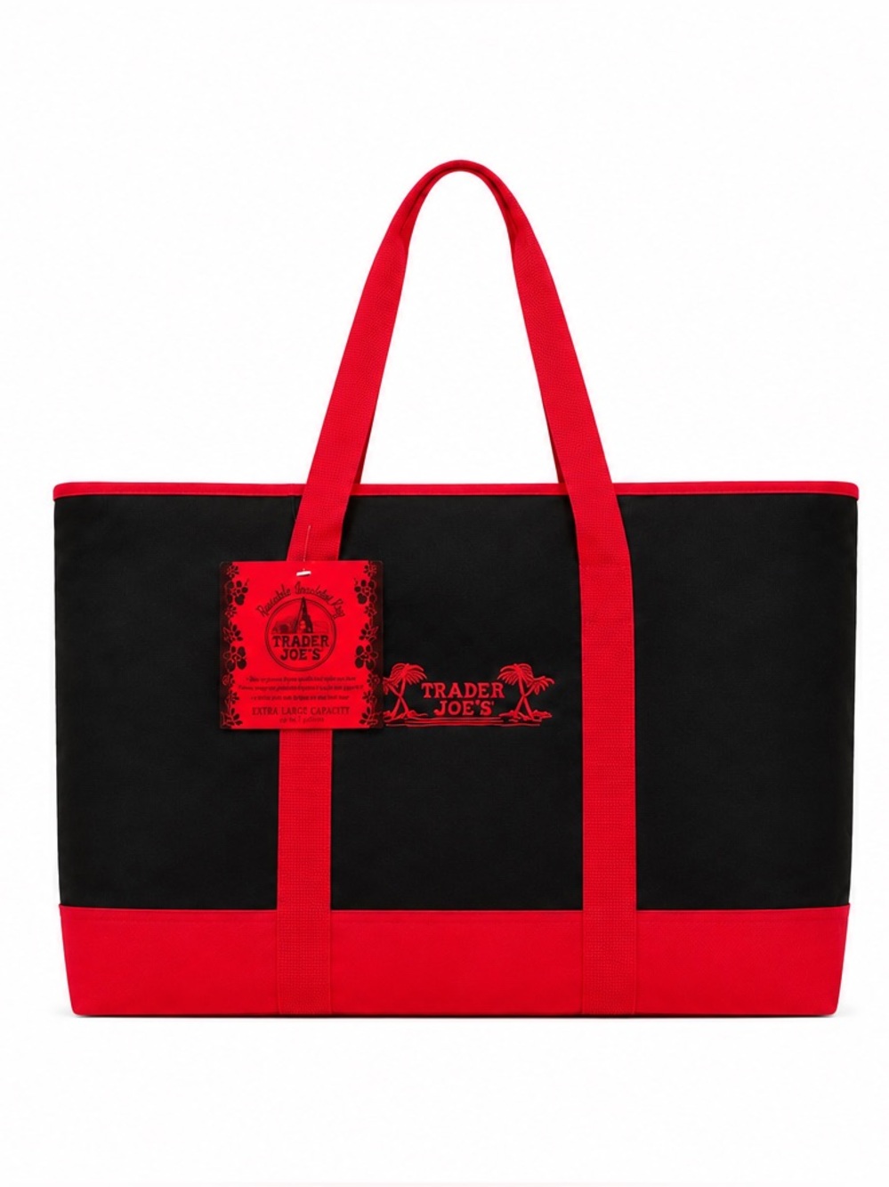 Trader Joe’s Discontinued XL 7 Gallon Insulated Cooler Bag Black Red NWT